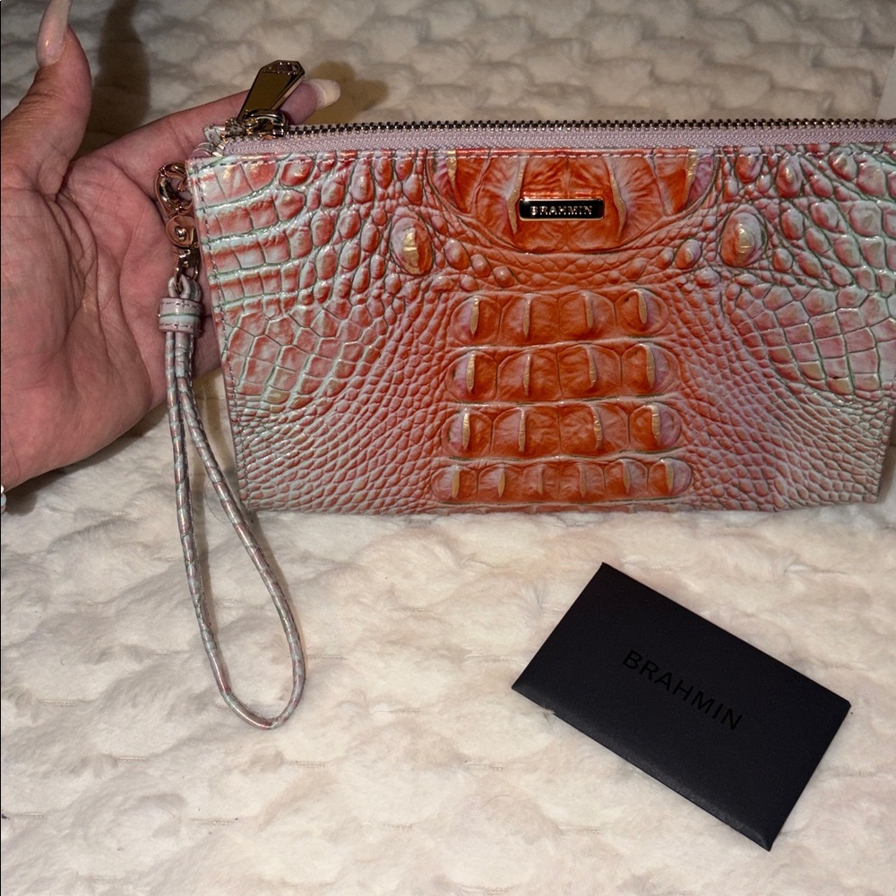 Brahmin Croc Clutch